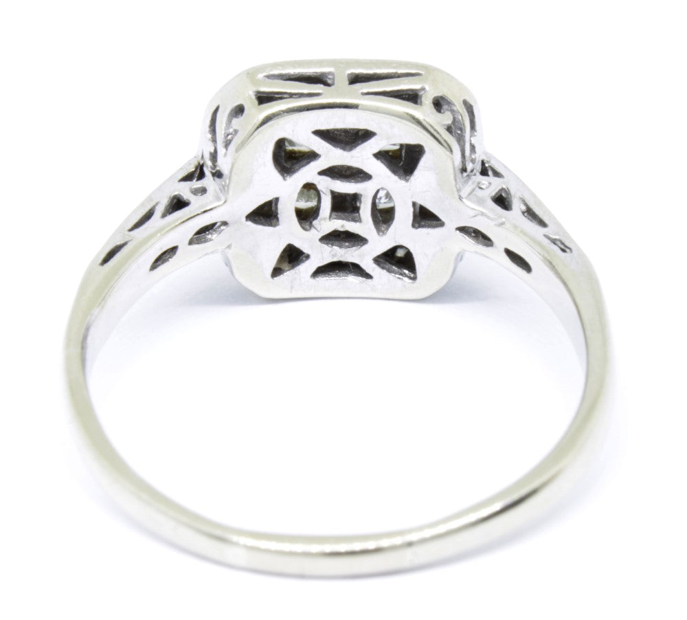 1.0 carat Diamond Cluster Engagement Ring in 18k White Gold - fk gems