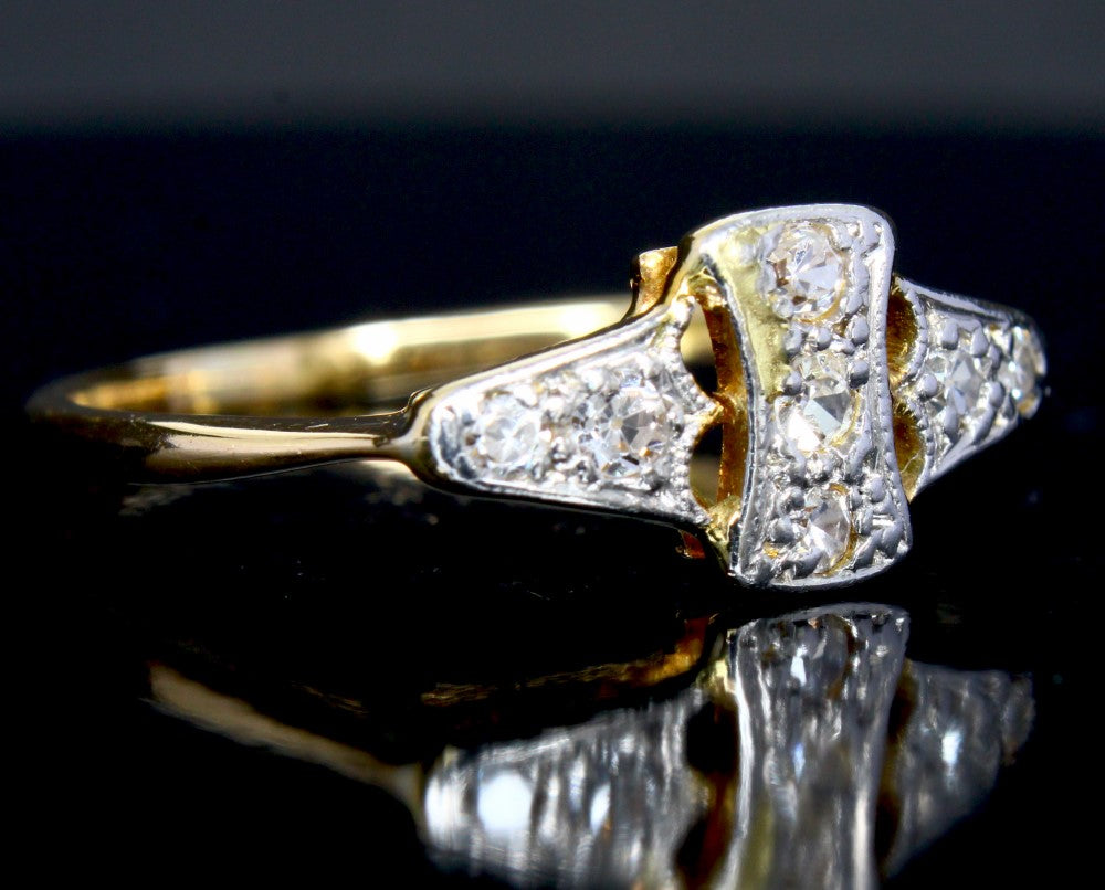 Antique Diamond Cluster Engagement Ring Edwardian Period 1901-1911 - fk gems
