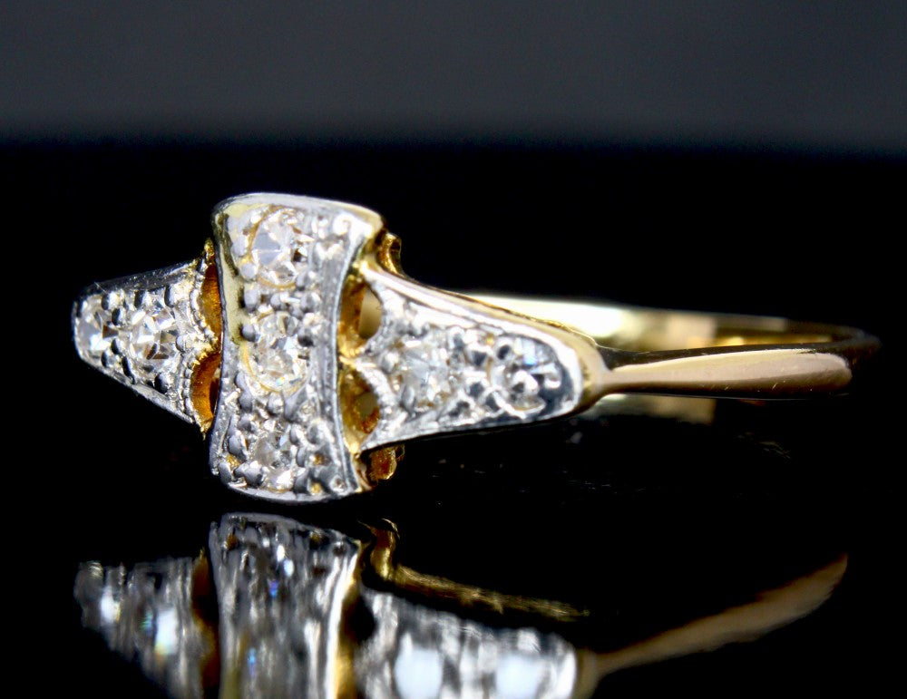 Antique Diamond Cluster Engagement Ring Edwardian Period 1901-1911 - fk gems