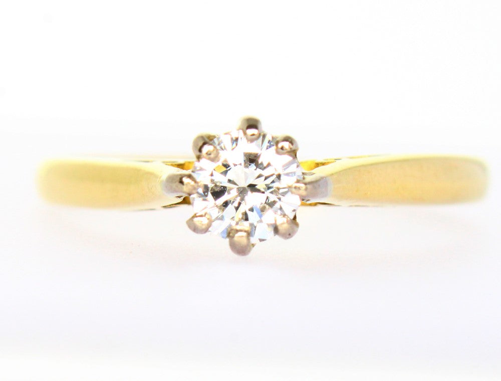 Stunning Diamond Solitaire Engagement Ring - Classic Women's Engagement Jewelry - fk gems