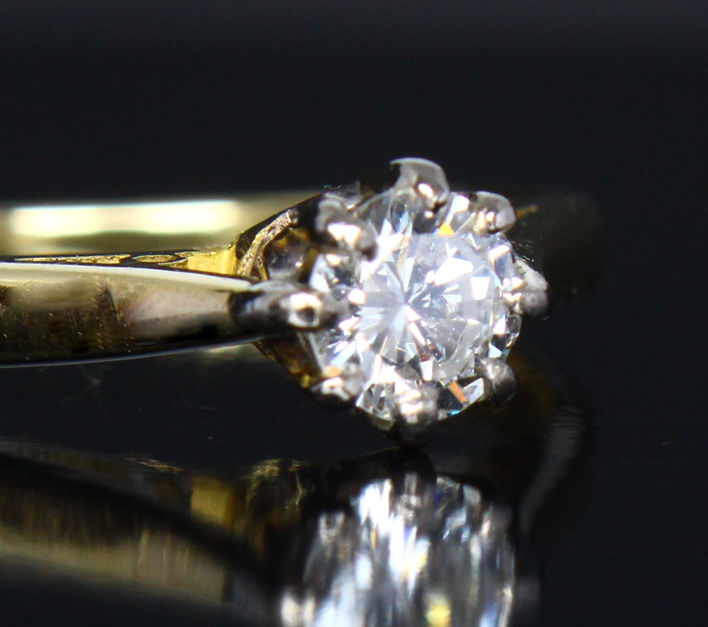 Stunning Diamond Solitaire Engagement Ring - Classic Women's Engagement Jewelry - fk gems