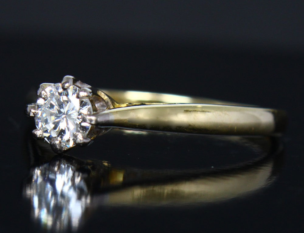Stunning Diamond Solitaire Engagement Ring - Classic Women's Engagement Jewelry - fk gems