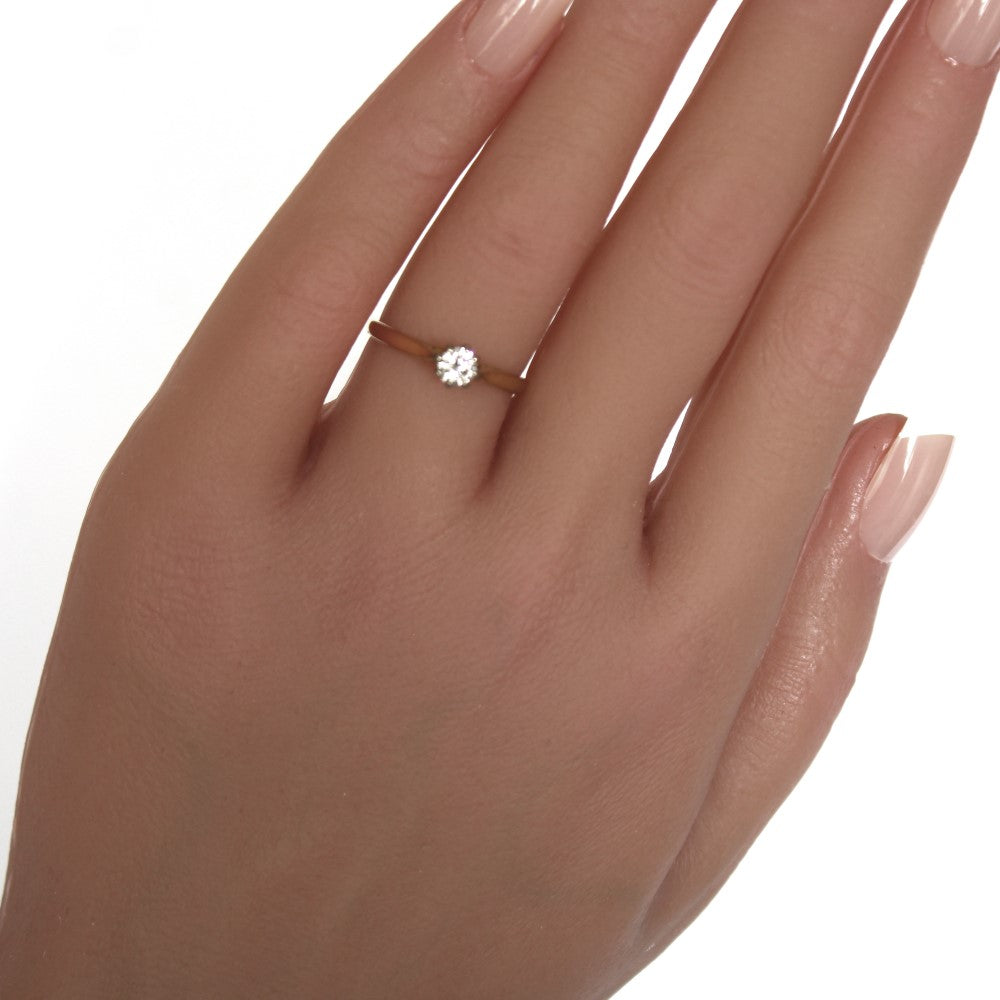 Stunning Diamond Solitaire Engagement Ring - Classic Women's Engagement Jewelry - fk gems