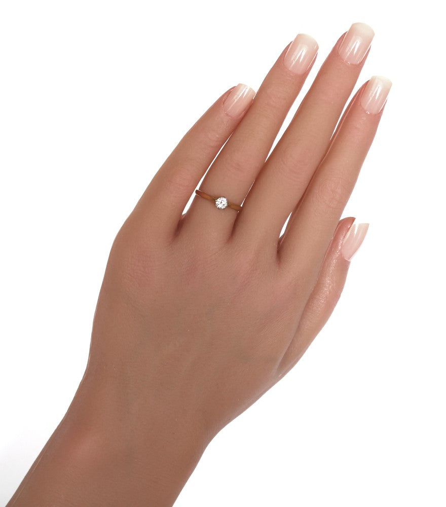 Stunning Diamond Solitaire Engagement Ring - Classic Women's Engagement Jewelry - fk gems