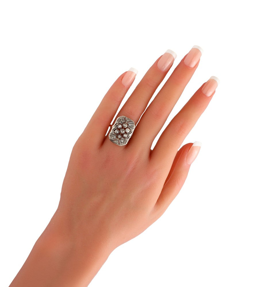 Vintage Platinum Diamond Ring c1960s - fk gems