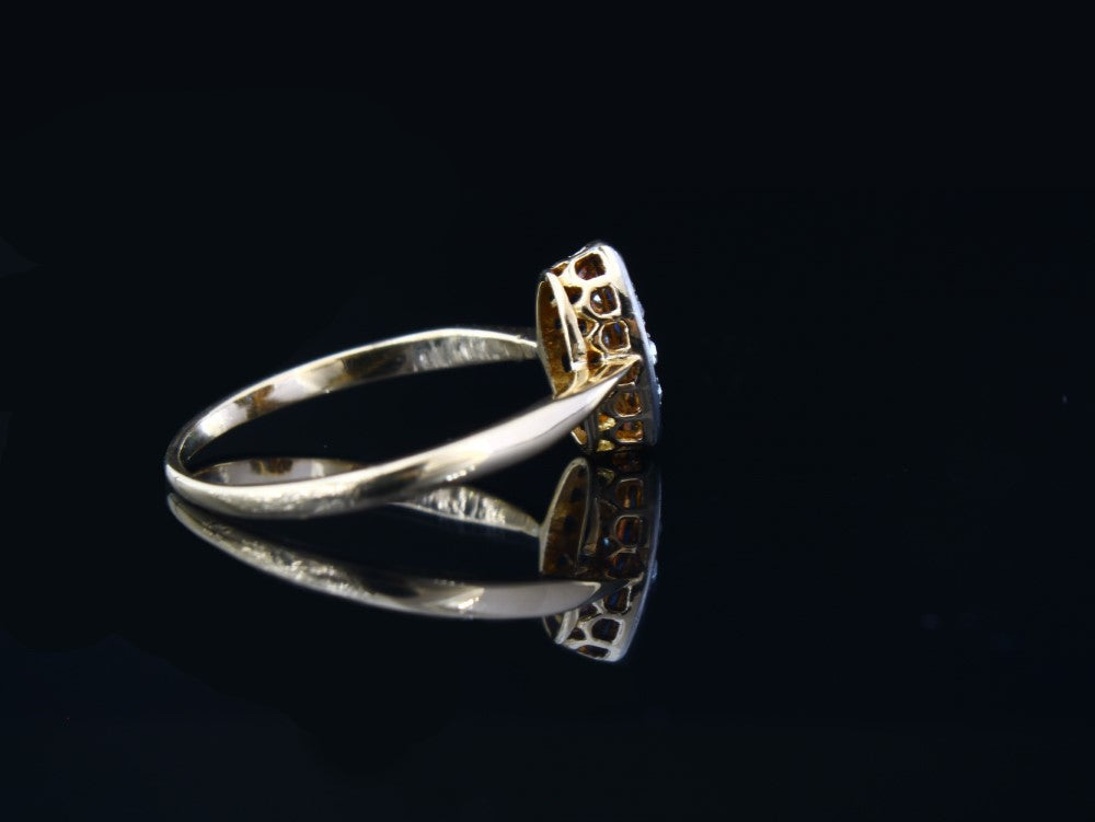 Art Deco Sapphire Diamond Engagement Ring US Size 7, UK N1/2 - fk gems