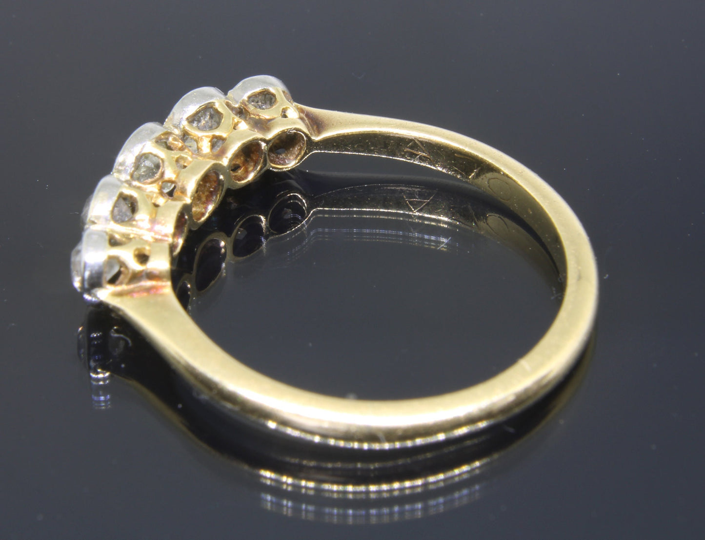 Antique Edwardian Diamond Engagement Ring, Handmade 18K Old Cut Diamond Ring - fk gems