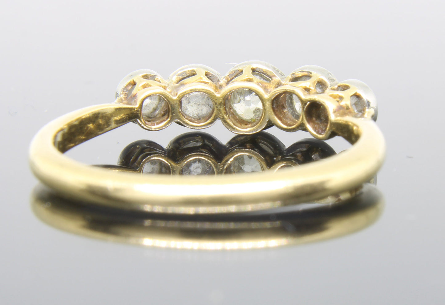 Antique Edwardian Diamond Engagement Ring, Handmade 18K Old Cut Diamond Ring - fk gems