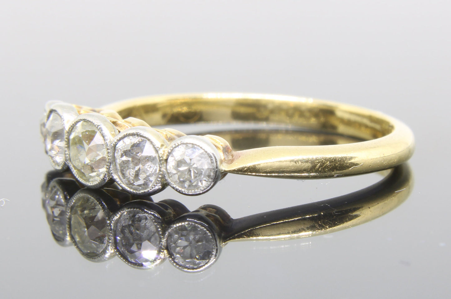 Antique Edwardian Diamond Engagement Ring, Handmade 18K Old Cut Diamond Ring - fk gems