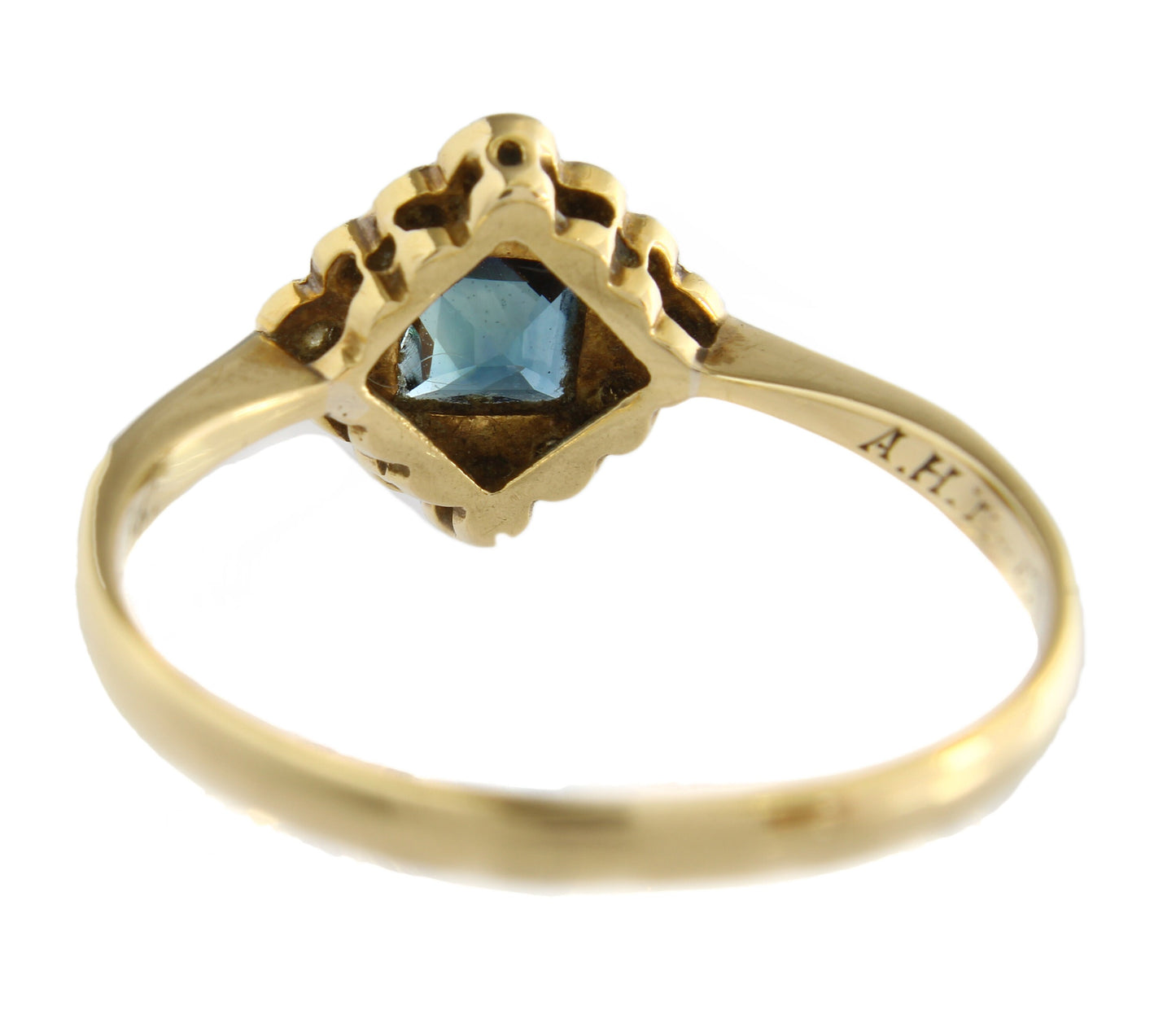 Vintage Art Deco Sapphire Diamond Engagement Ring - fk gems