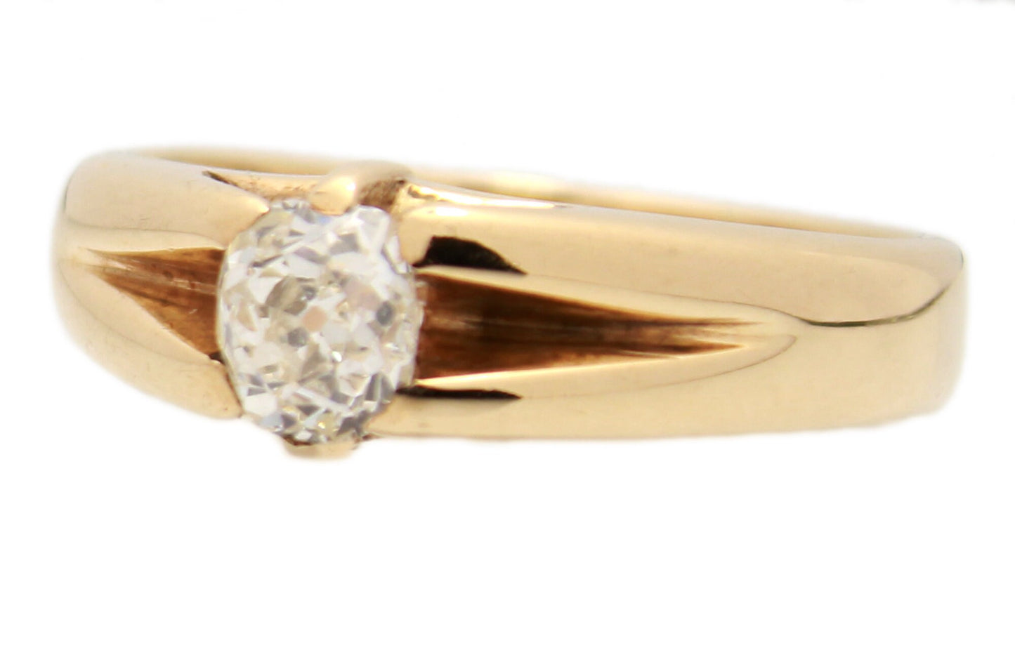 Art Deco Old Cut Diamond Solitaire Engagement Ring - fk gems