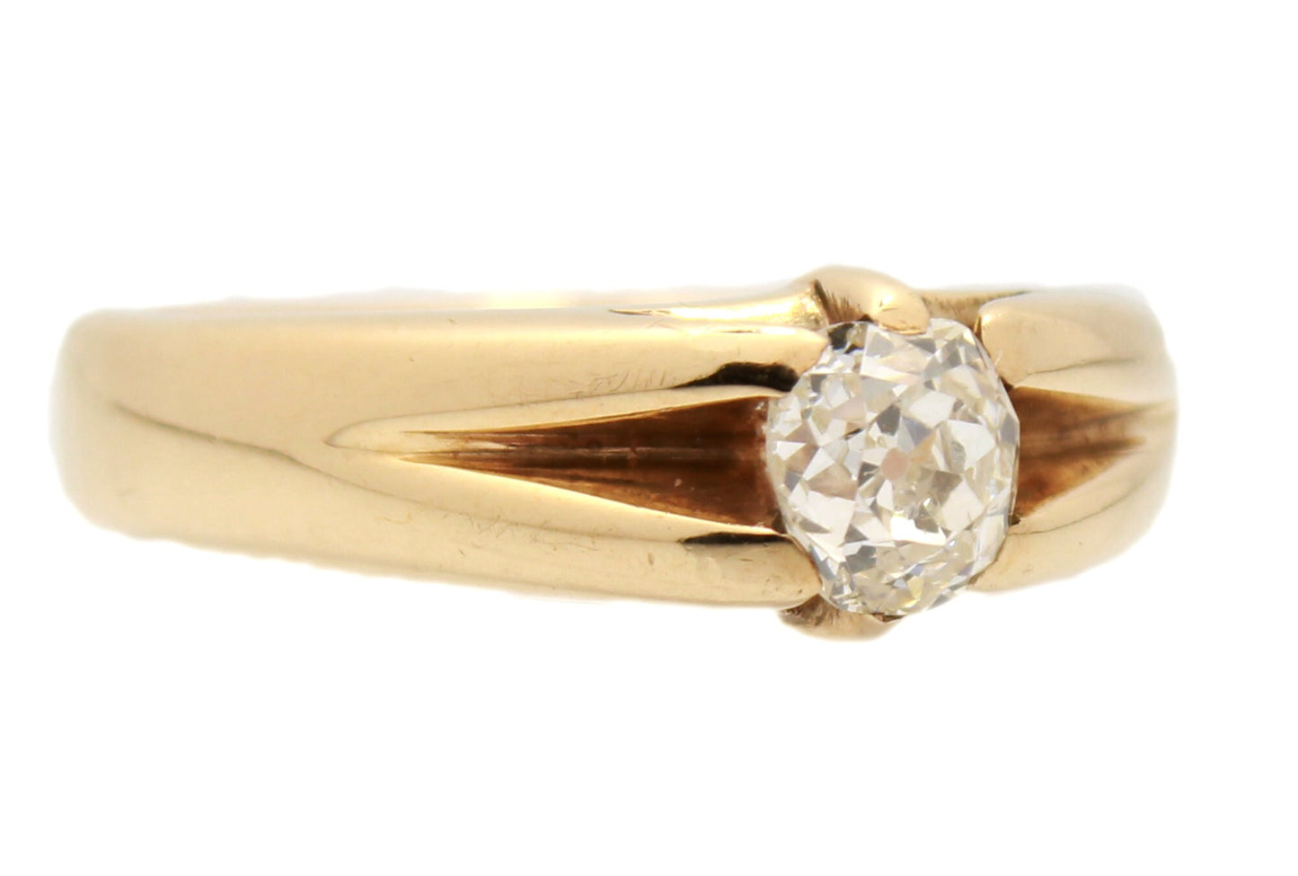 Art Deco Old Cut Diamond Solitaire Engagement Ring - fk gems