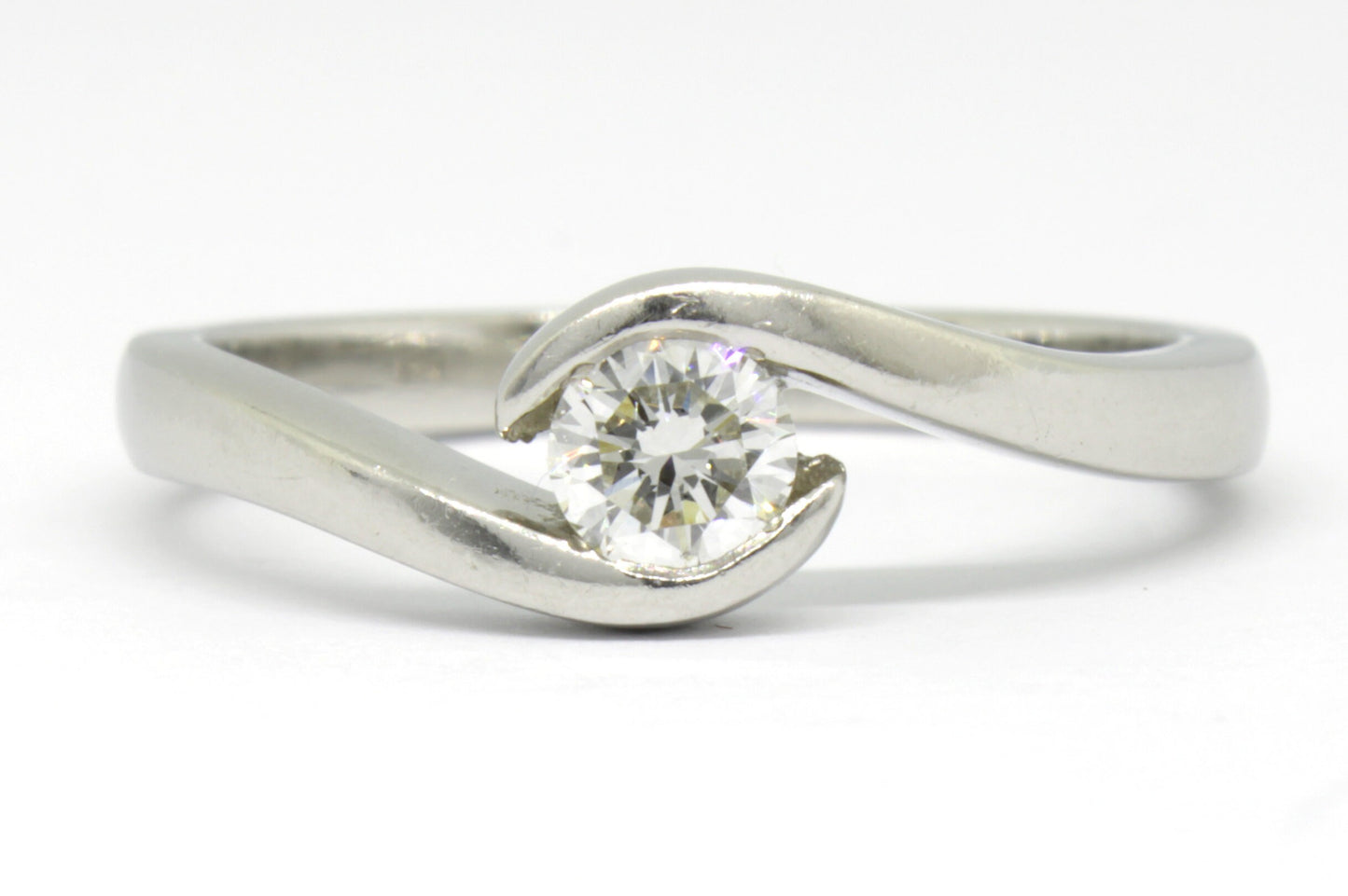 Diamond Solitaire Engagement Ring in Platinum - fk gems