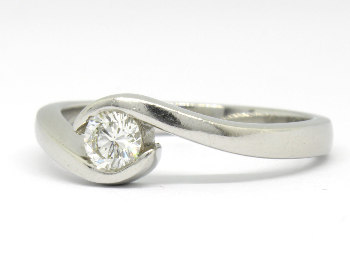 Diamond Solitaire Engagement Ring in Platinum - fk gems