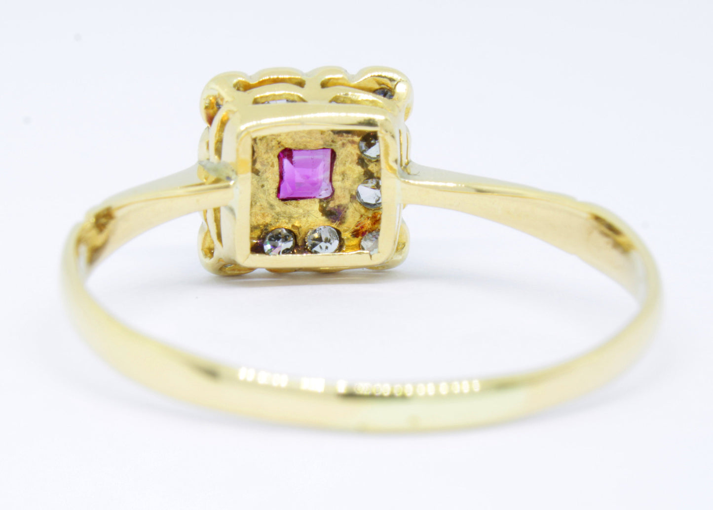 Art Deco Ruby Diamond Engagement Ring - fk gems