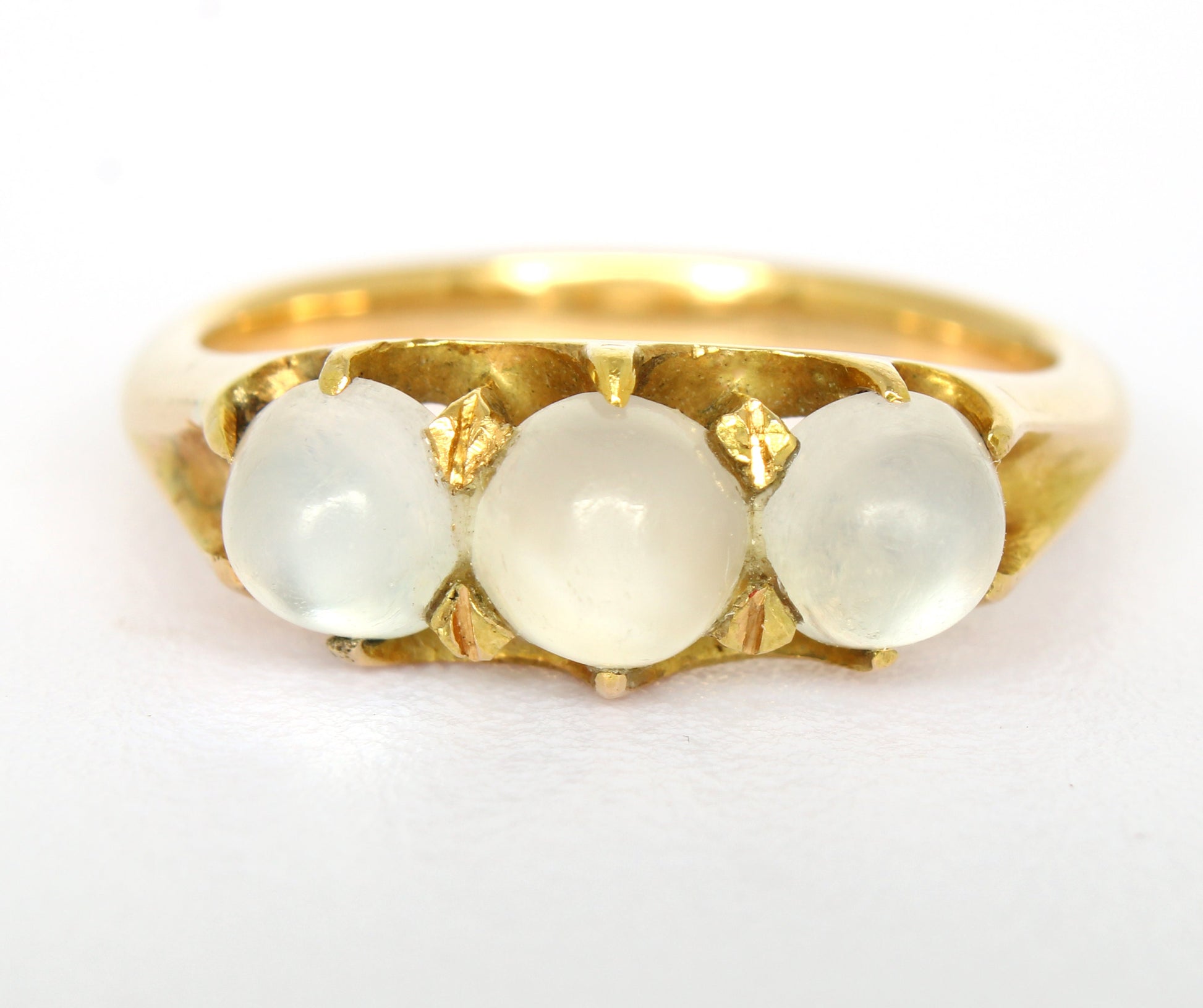 Antique Moonstone Gold Ring Size 5 US (K UK) - fk gems