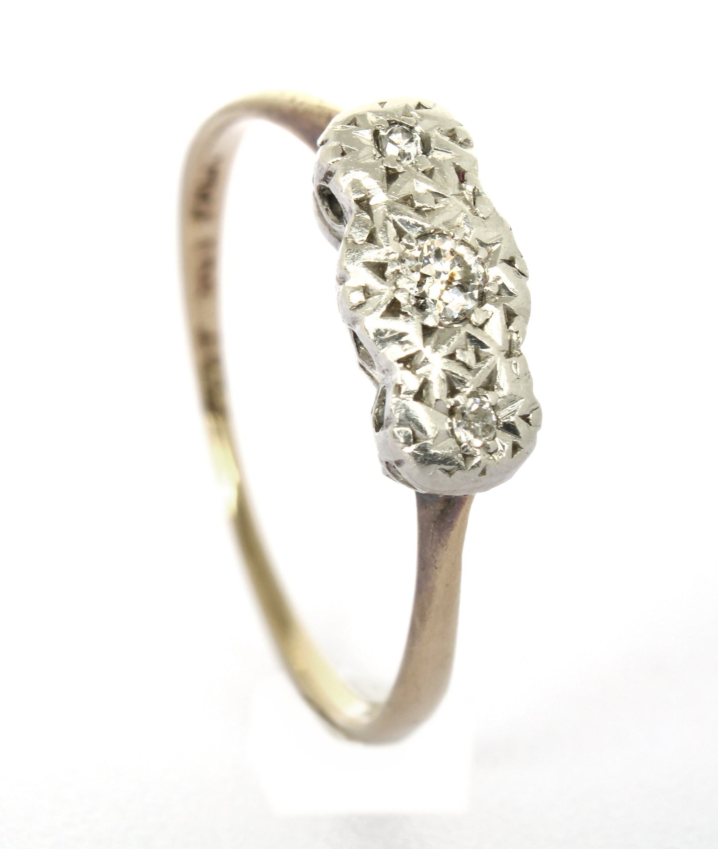 Edwardian Diamond Engagement Ring in Gold & Platinum Size 6.25 (US) or M (UK) - fk gems