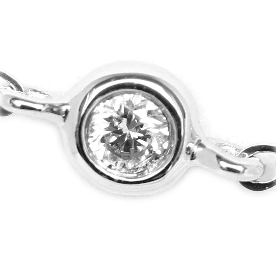 Vintage Diamond Necklace in 18K White Gold with Brilliant Cut Diamond spacers ideal Gift for Her - fk gems