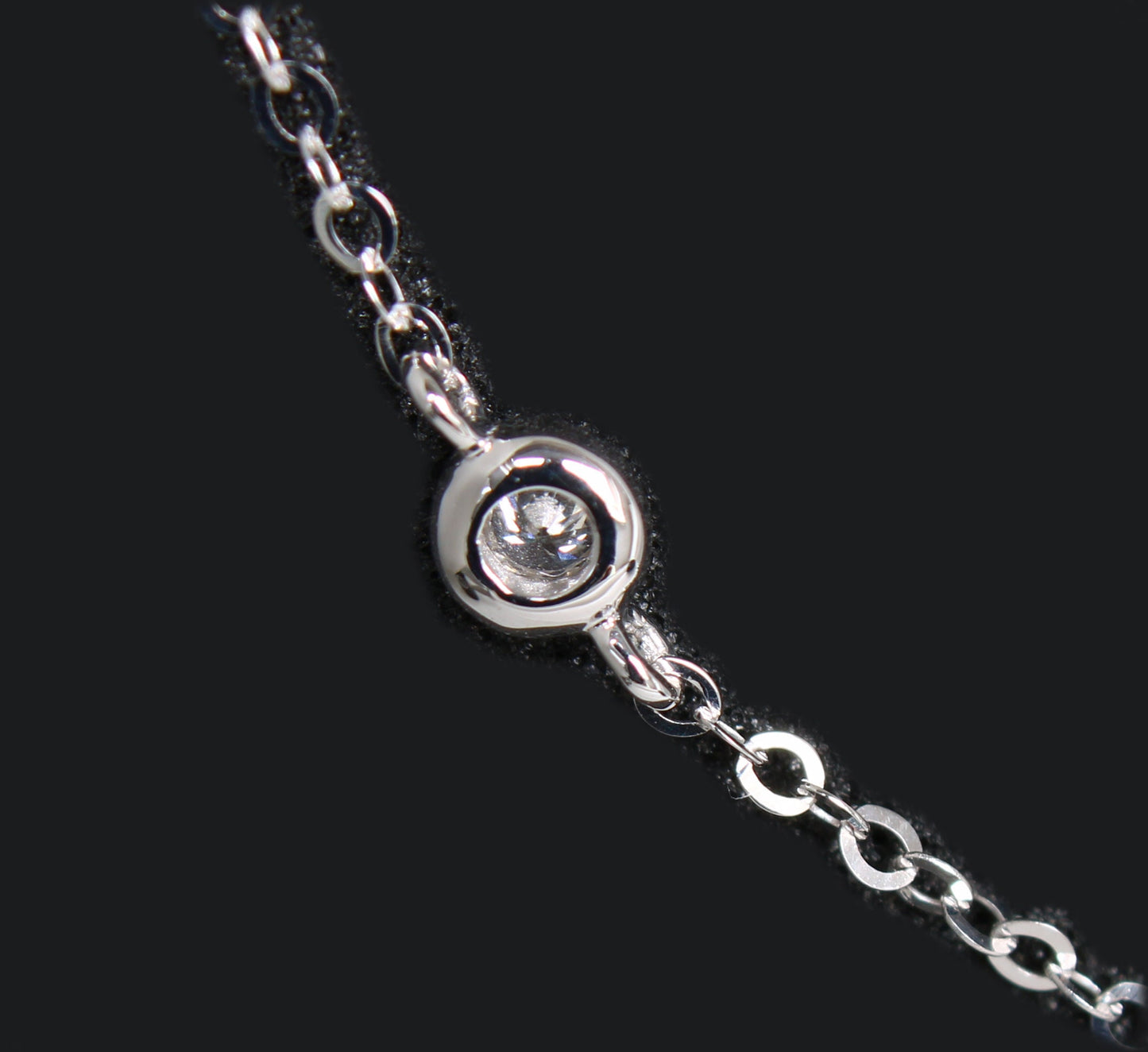 Vintage Diamond Necklace in 18K White Gold with Brilliant Cut Diamond spacers ideal Gift for Her - fk gems