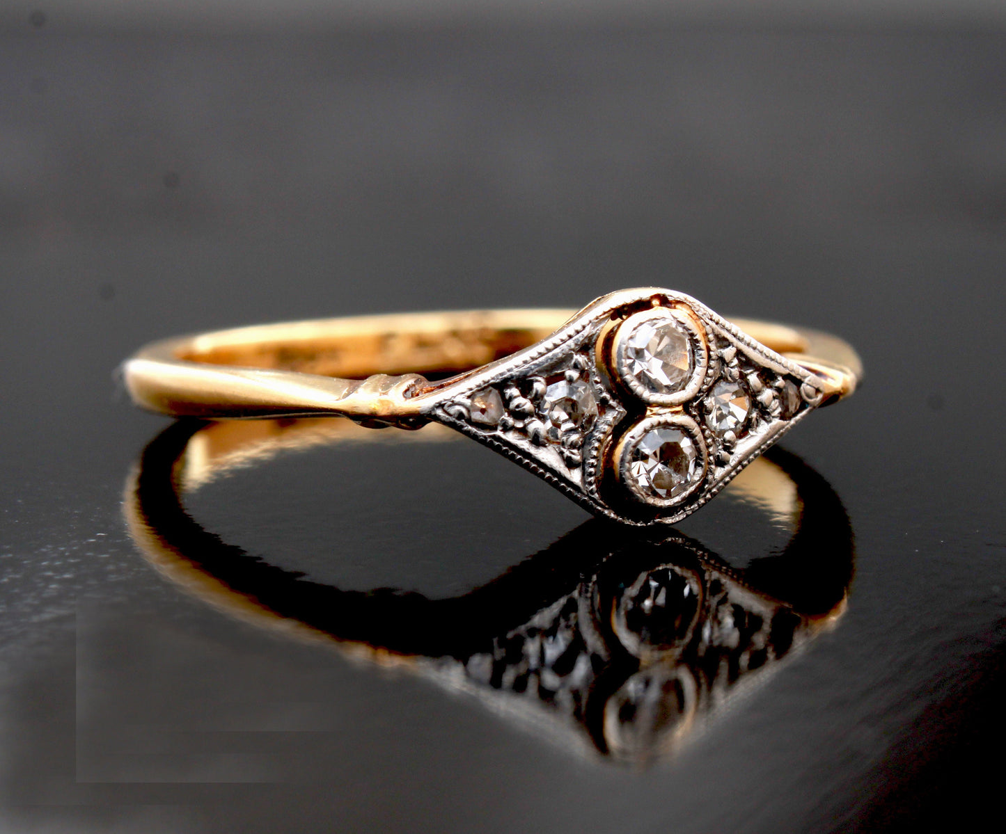 Art Deco Diamond Engagement Ring | 1920s toi et moi Diamond Ring - fk gems