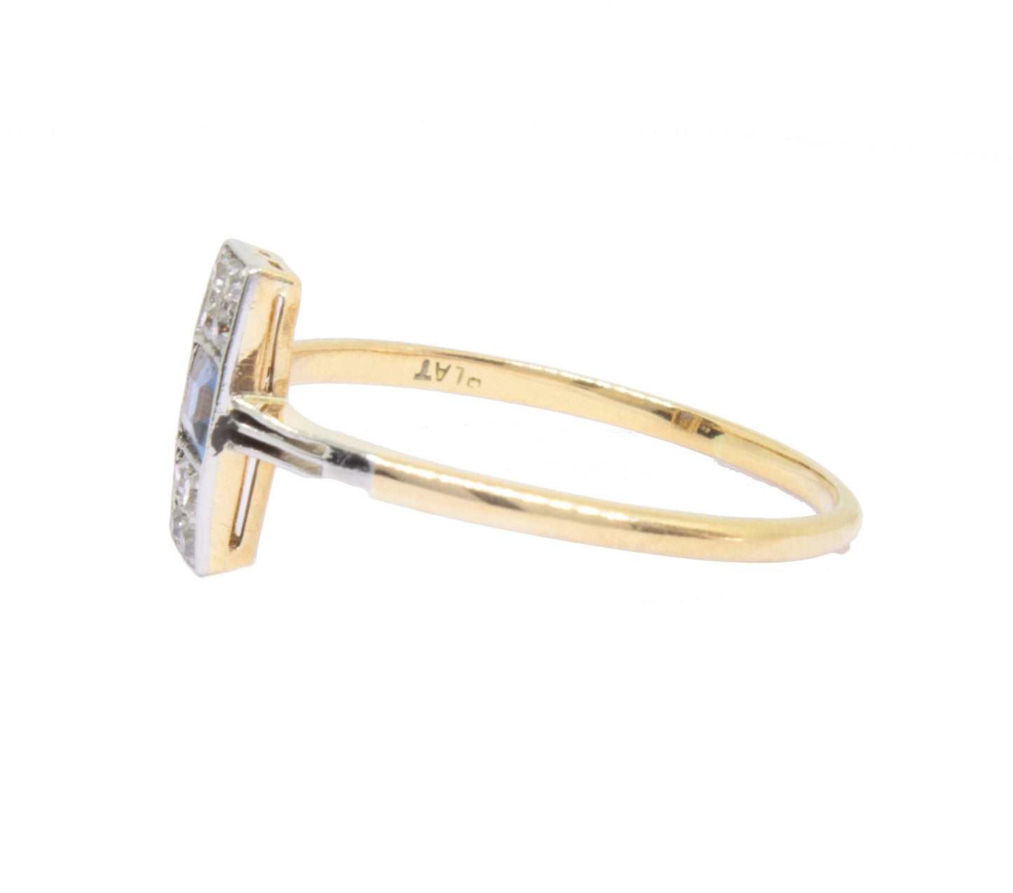 Art Deco Sapphire Diamond Engagement Ring - fk gems