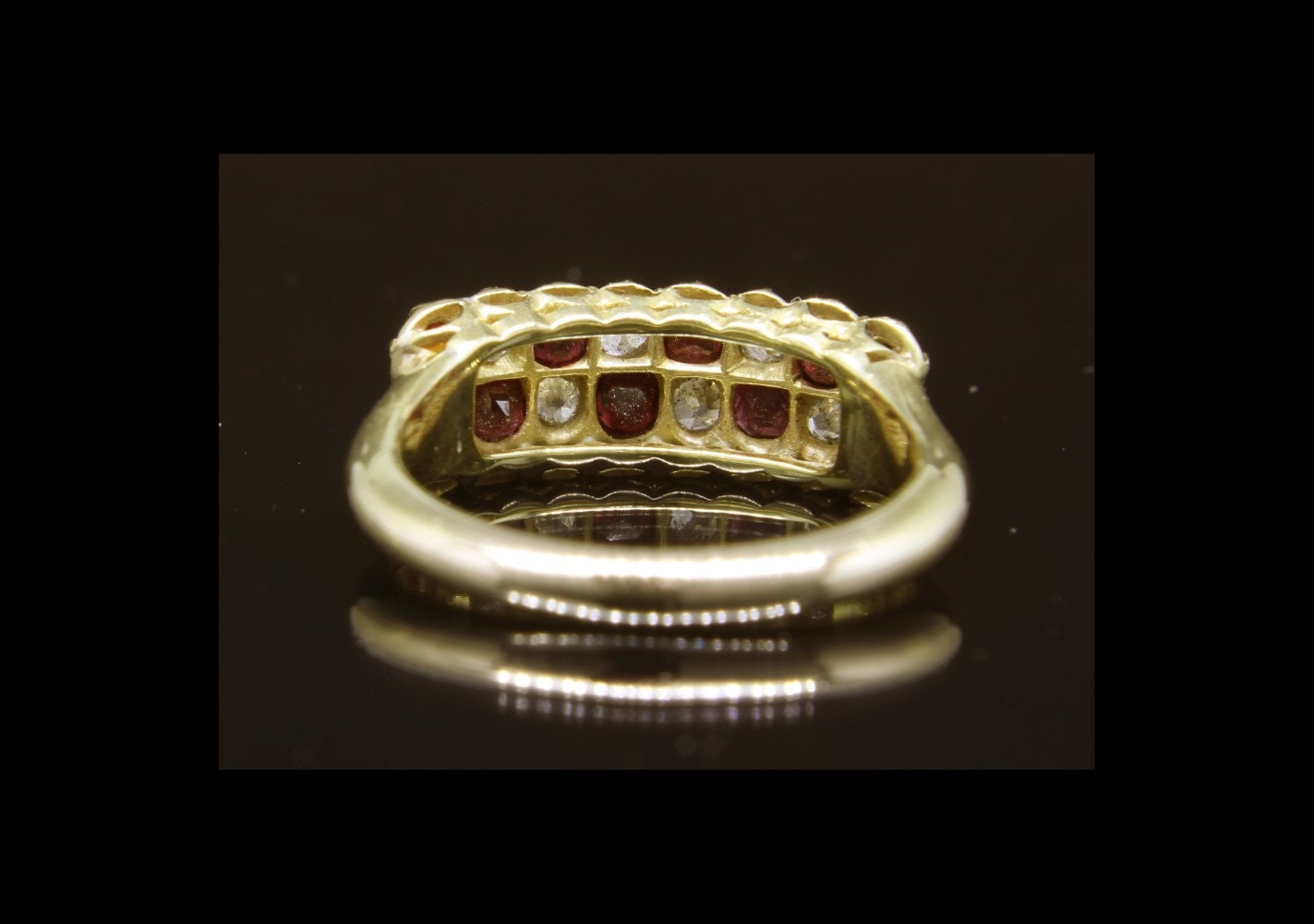 Antique Victorian Diamond Ruby Engagement Ring - fk gems