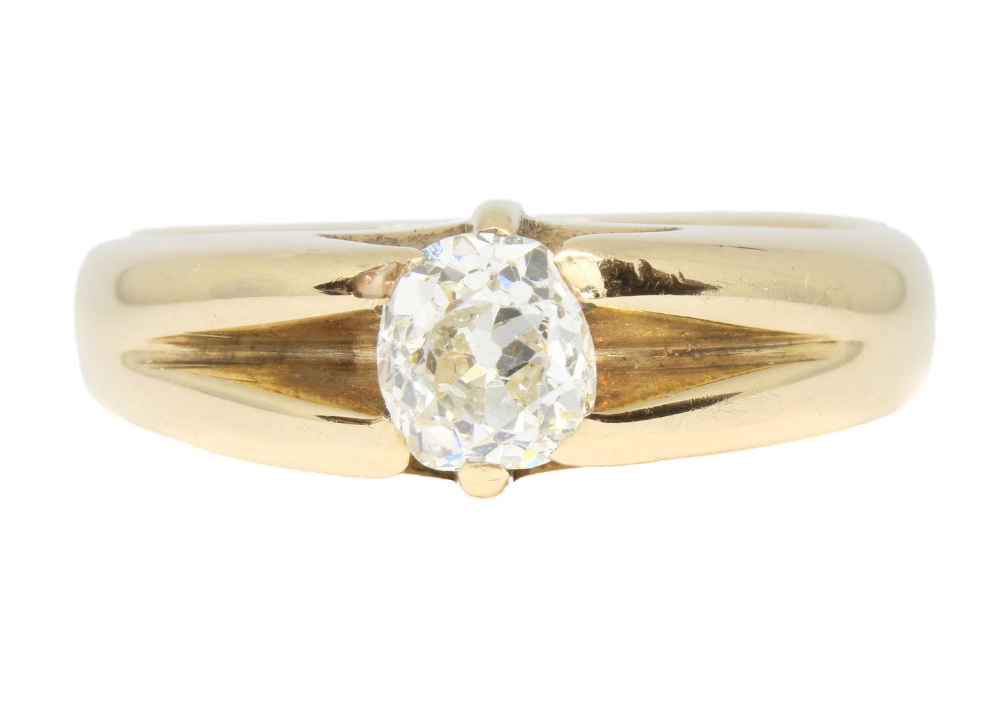 Art Deco Old Cut Diamond Solitaire Engagement Ring - fk gems
