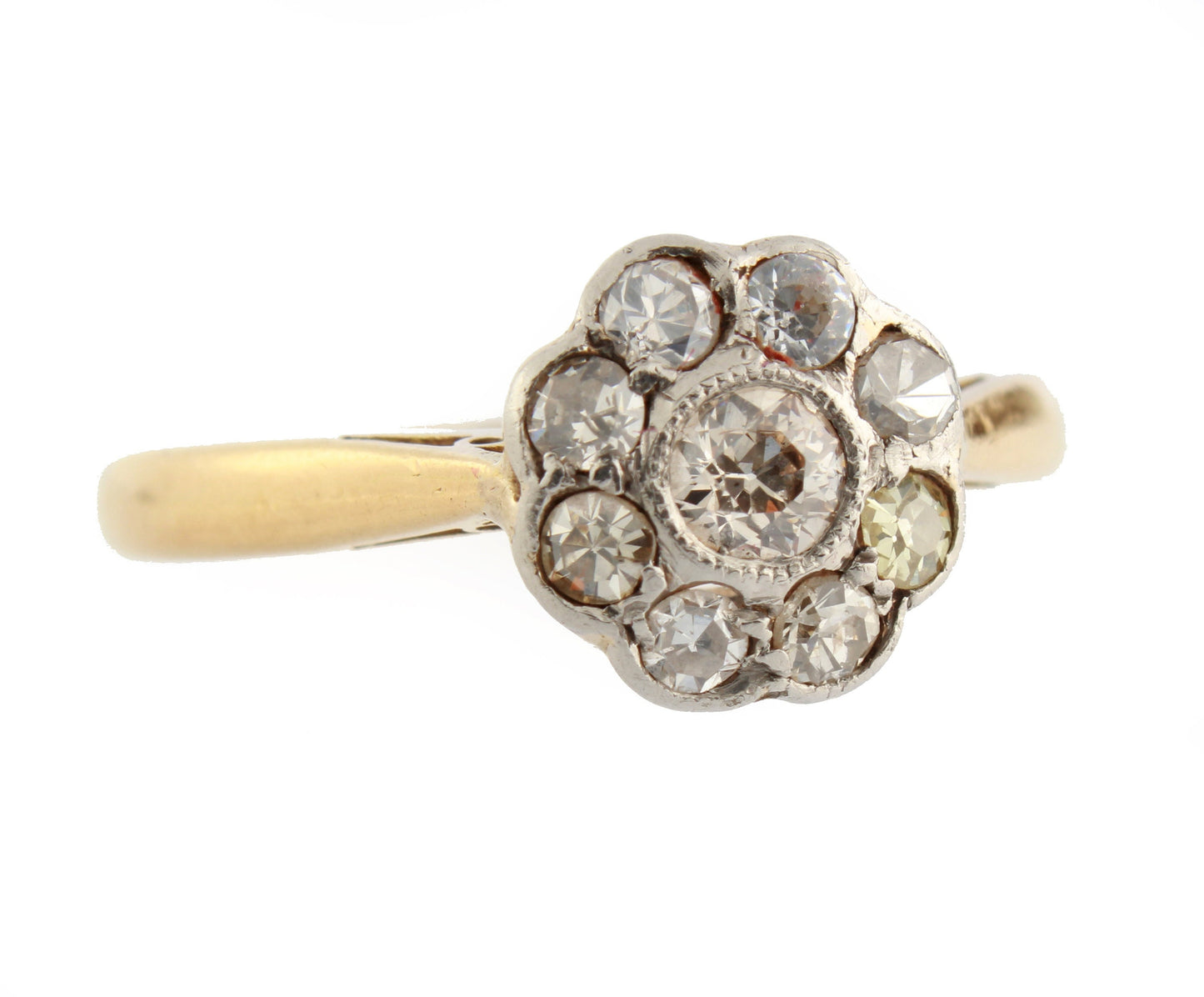 Antique Diamond daisy Cluster Ring Size K, US 5 - fk gems