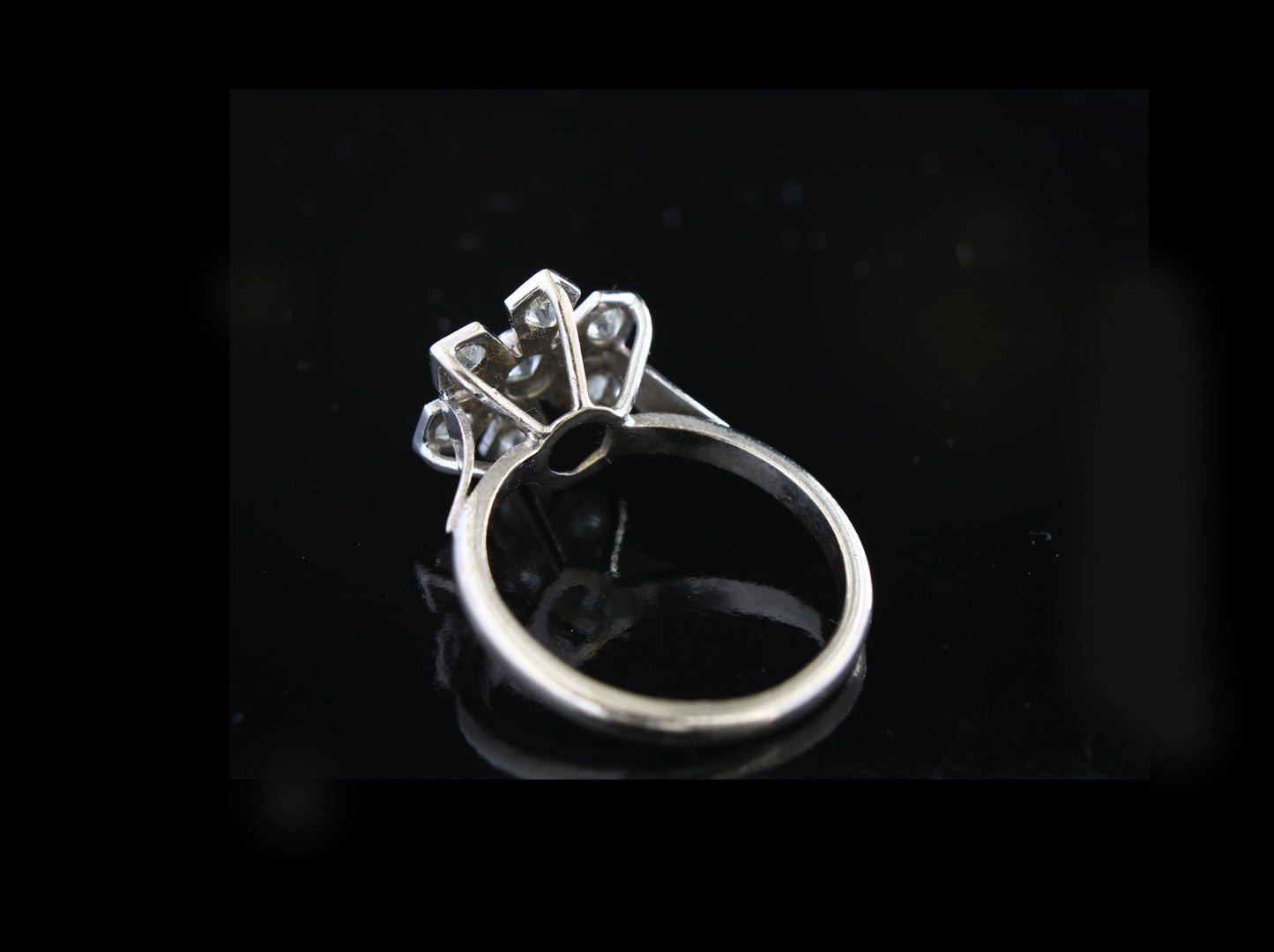 Vintage 18k Diamond Cluster Engagement Ring Size US 6, UK/AU L - fk gems