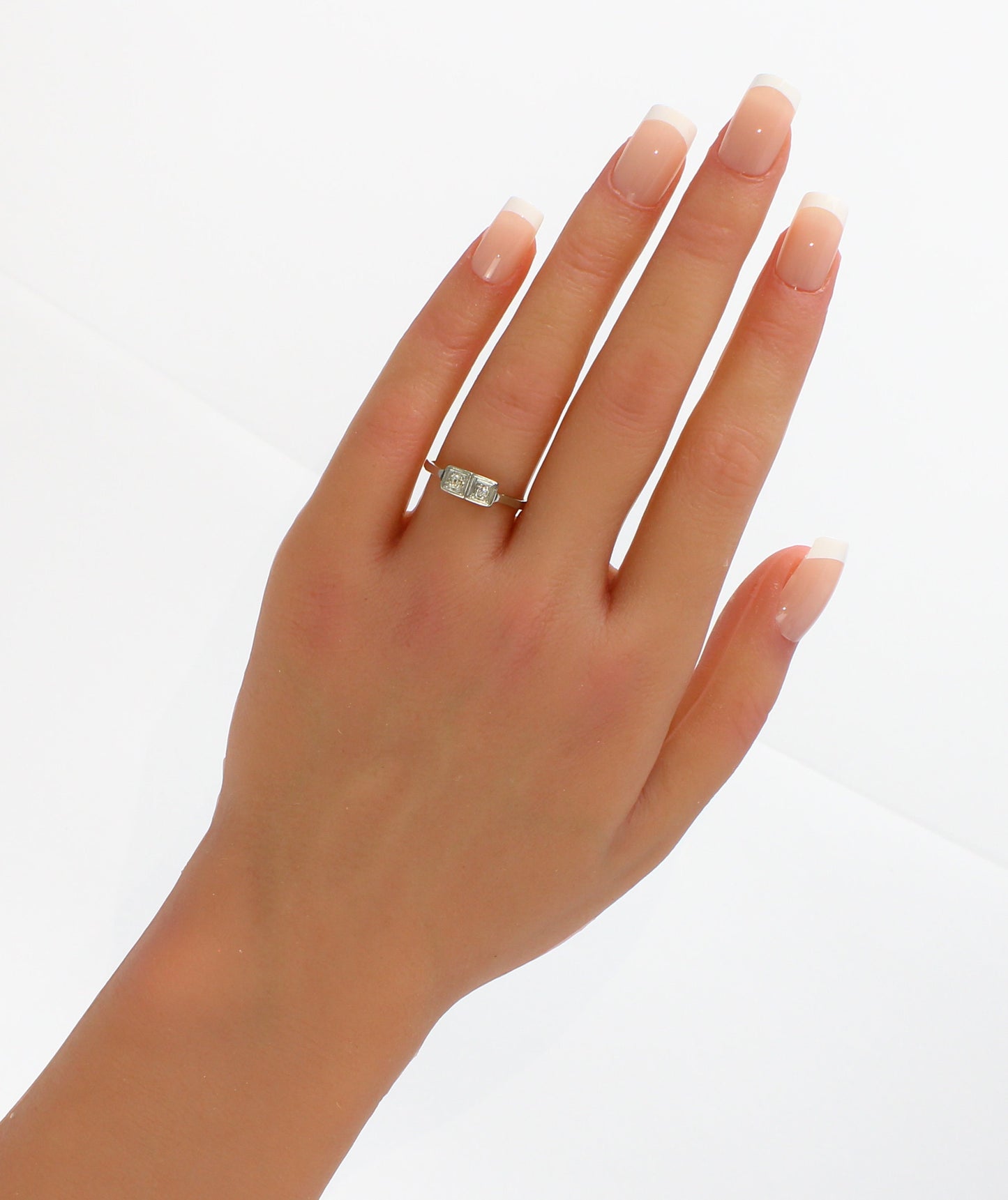 Art Deco Diamond Engagement Ring | 1920s Toi et Moi Diamond Ring - fk gems