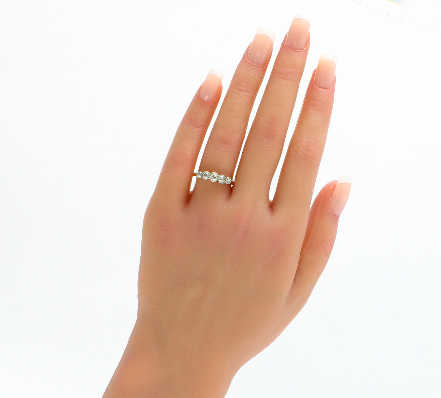 Antique Edwardian Diamond Engagement Ring, Handmade 18K Old Cut Diamond Ring - fk gems