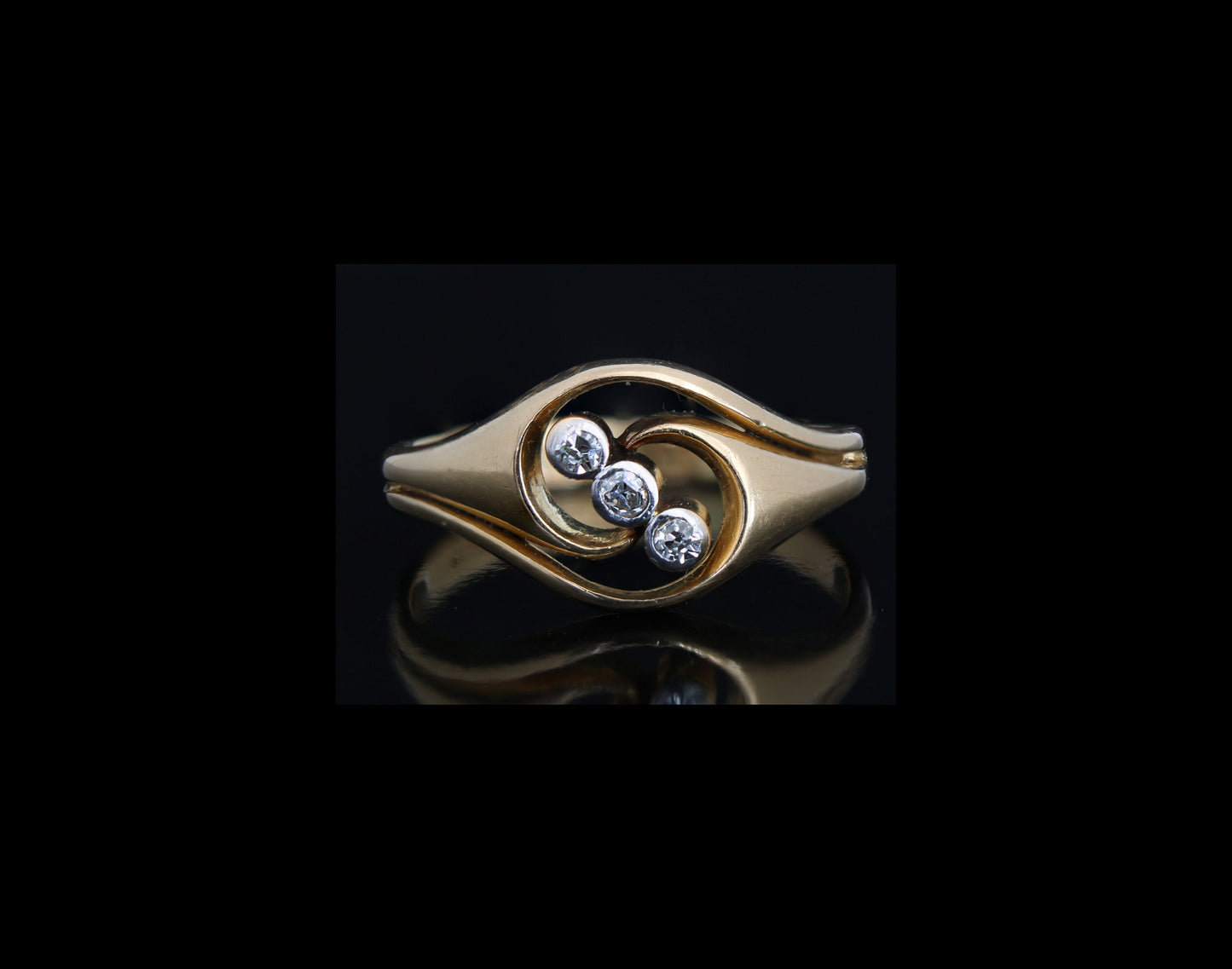 Edwardian Diamond Engagement Ring in 18K Gold - fk gems