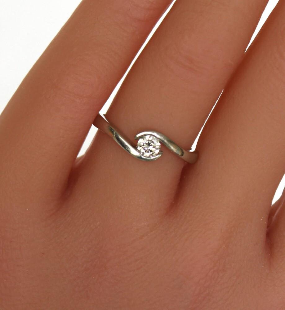 Diamond Solitaire Engagement Ring in Platinum - fk gems