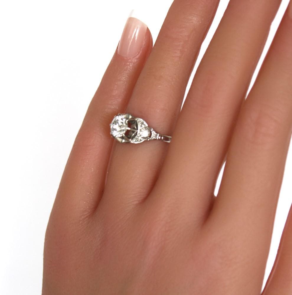 Diamond Engagement Ring,Art deco Period Solitaire Ring - fk gems