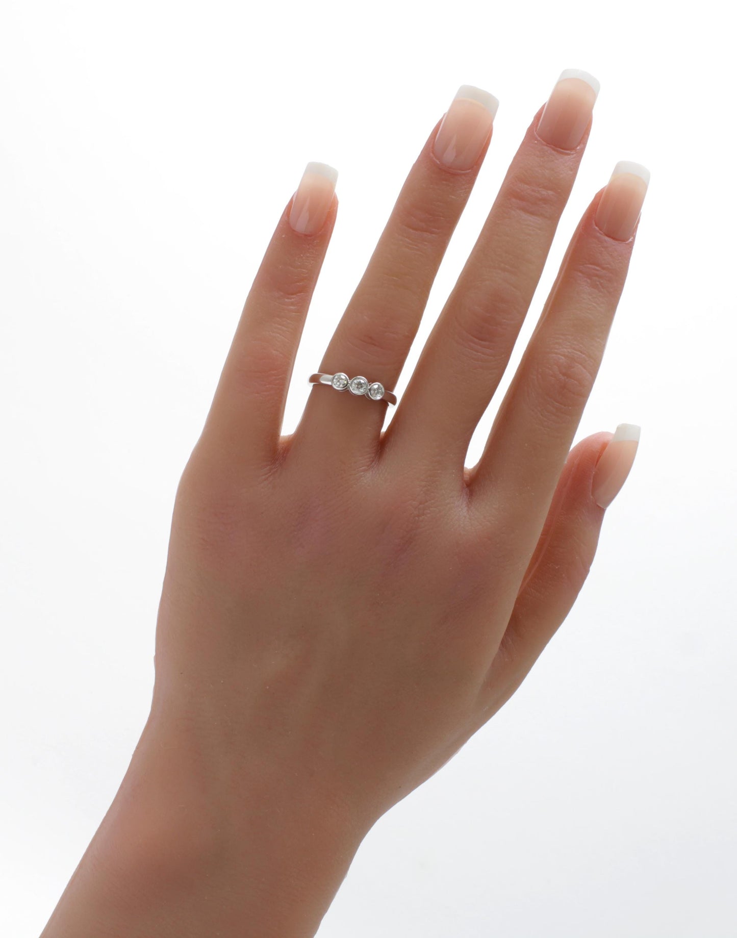 Stunning Diamond Engagement Ring in 18k White Gold - fk gems