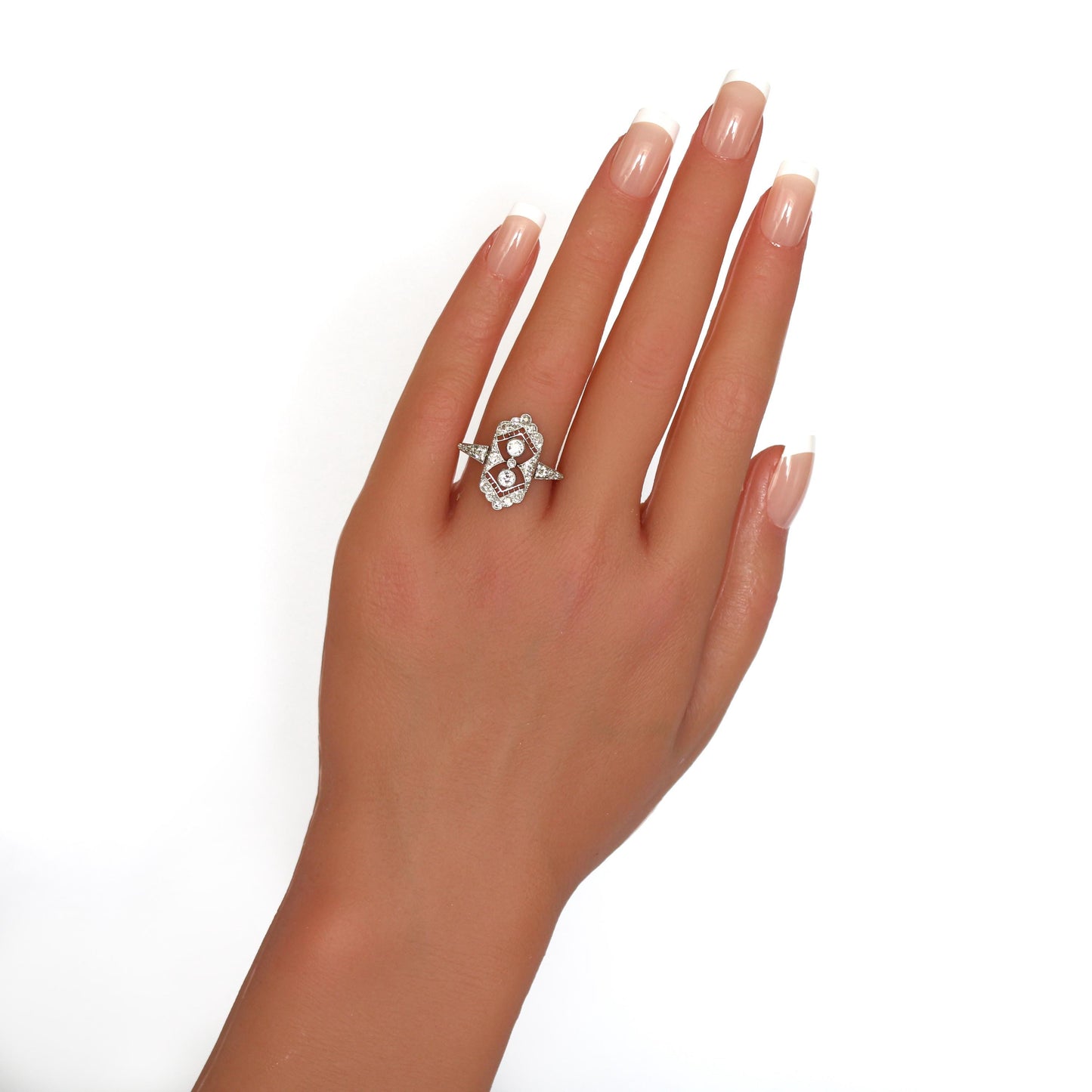 Antique Diamond Statement Ring in 18K Gold - fk gems