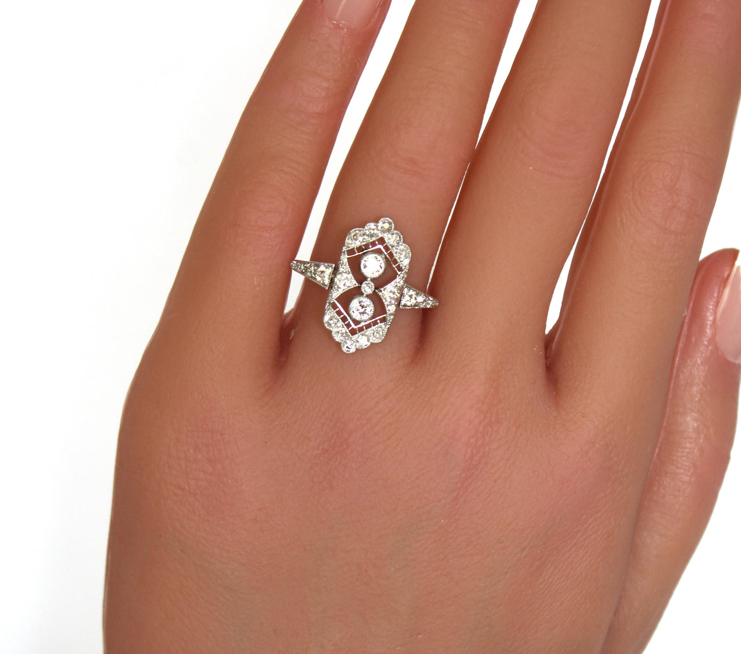 Antique Diamond Statement Ring in 18K Gold - fk gems