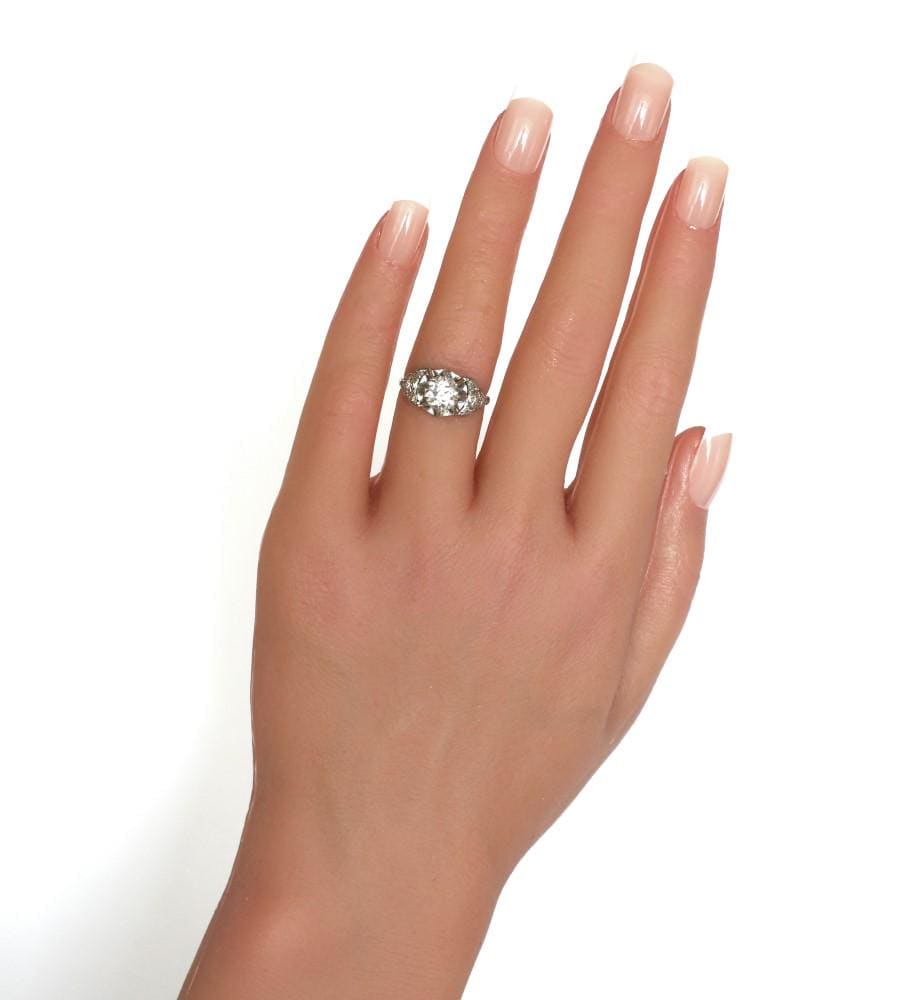 Diamond Engagement Ring,Art deco Period Solitaire Ring - fk gems