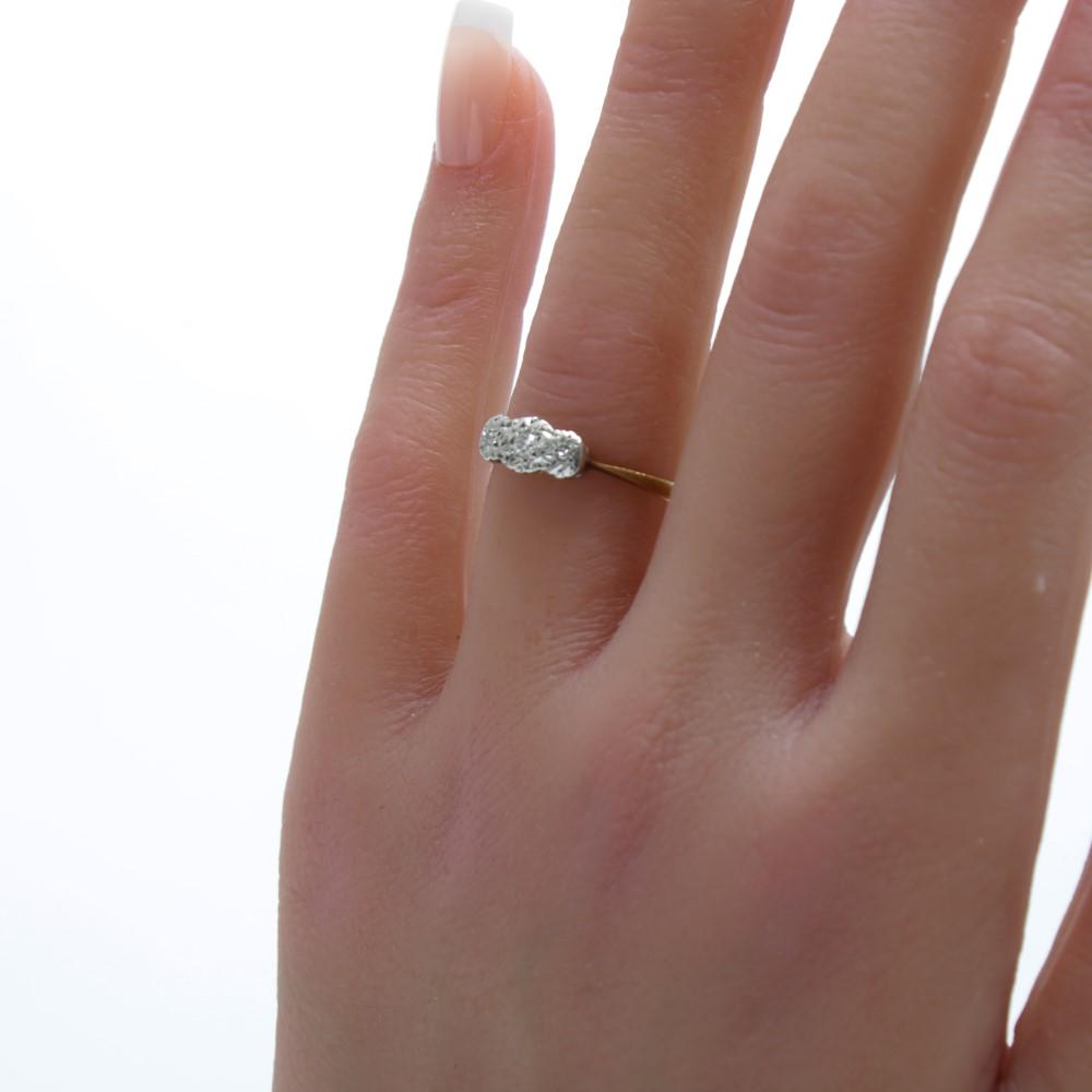 Edwardian Diamond Engagement Ring in Gold & Platinum Size 6.25 (US) or M (UK) - fk gems