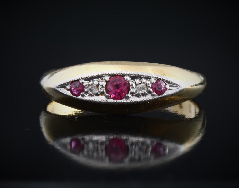 Antique Ruby Diamond Engagement Ring