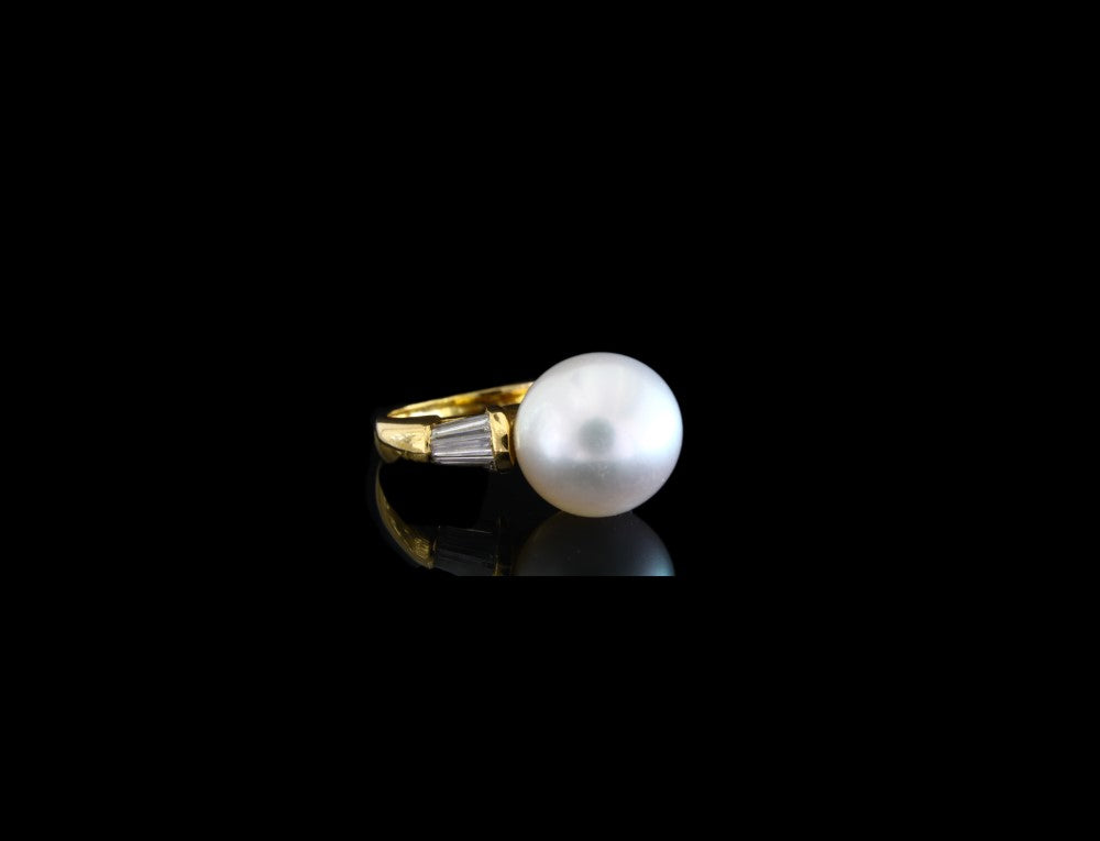 Vintage 18k Gold Pearl Cocktail Ring - fk gems