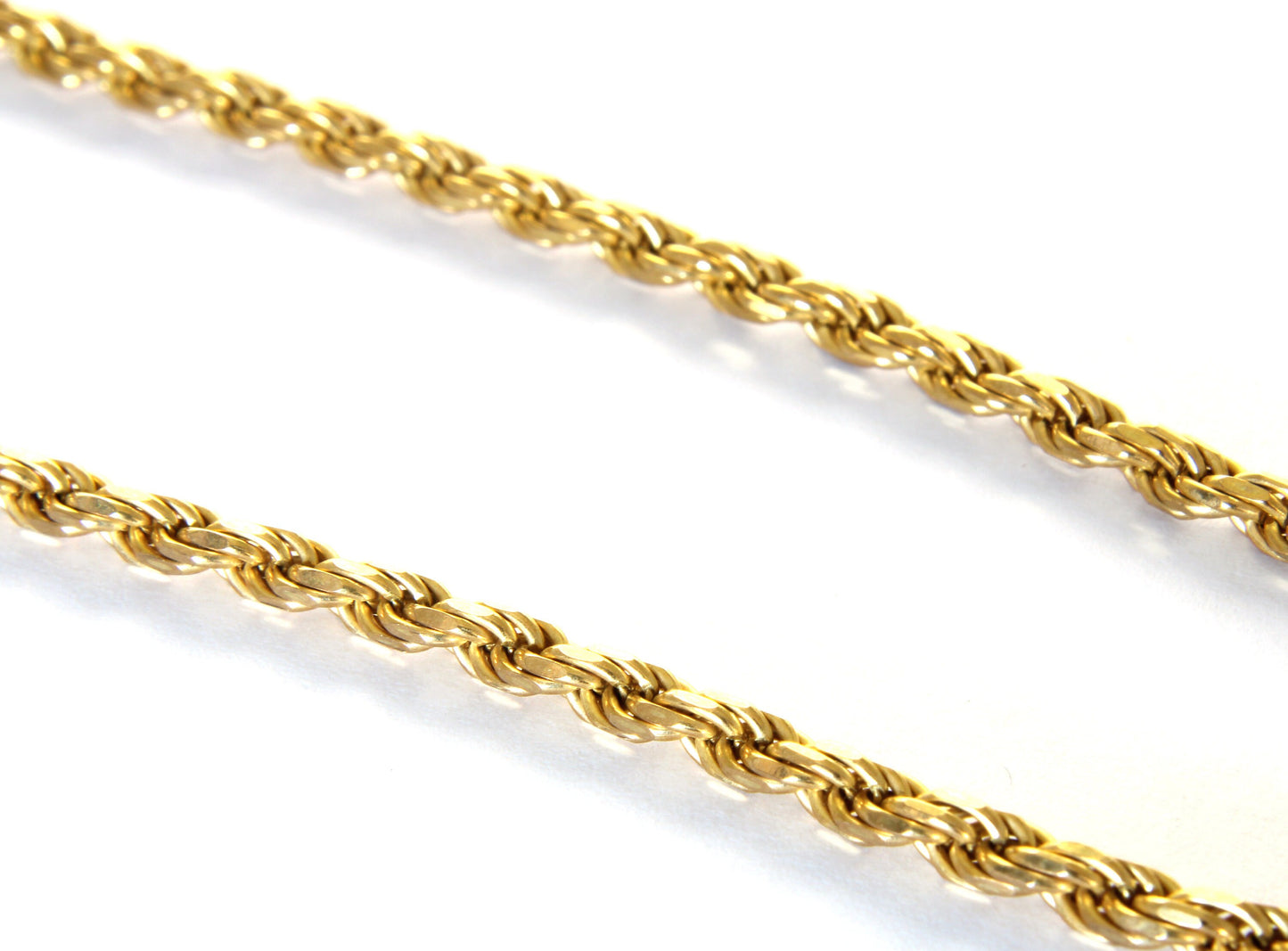 Yellow Gold Necklace in Rope Twist Style, Vintage 9k Gold Neck Chain