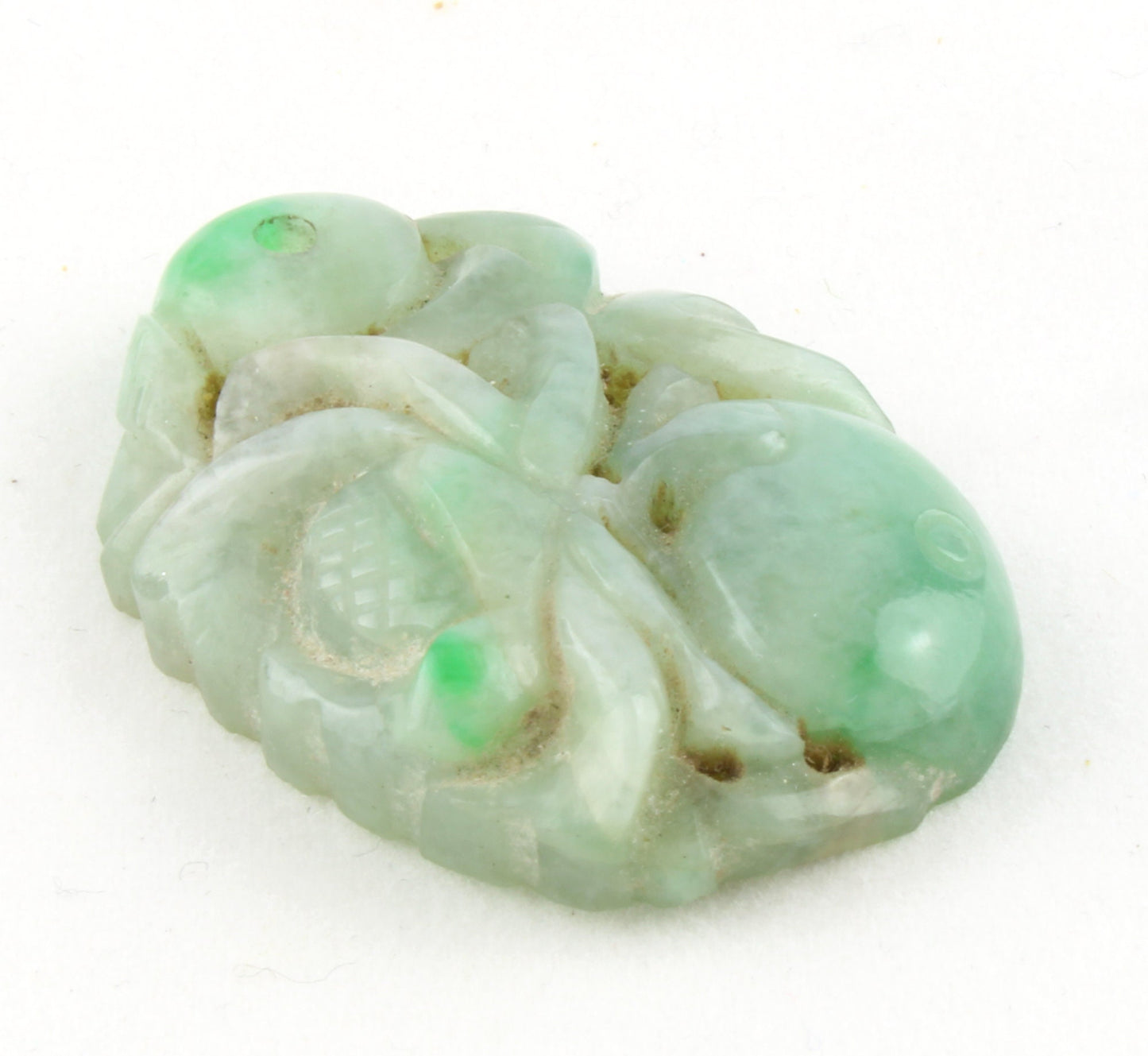 Antique Chinese Carved Green Jade Pendant