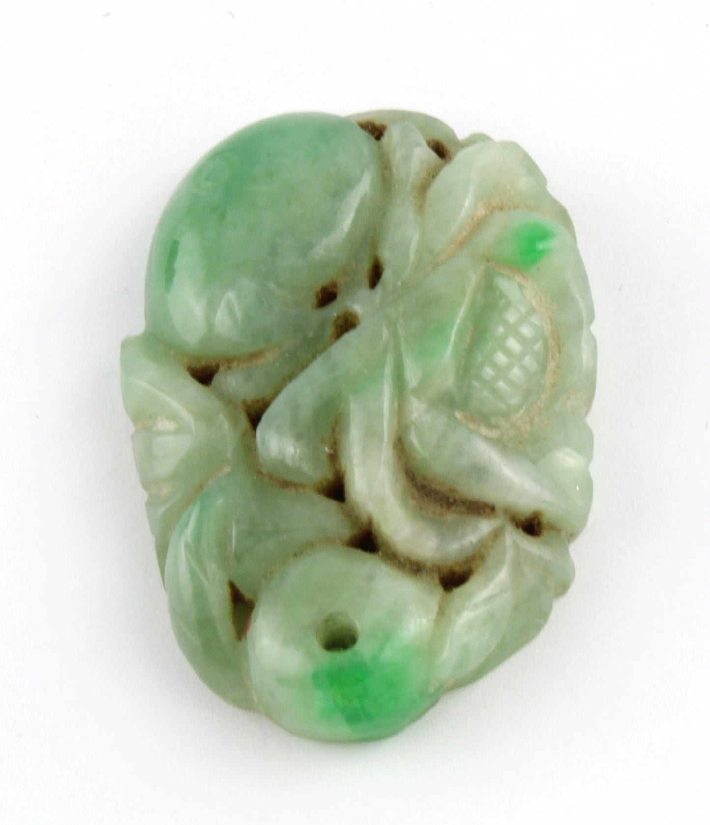 Antique Chinese Carved Green Jade Pendant