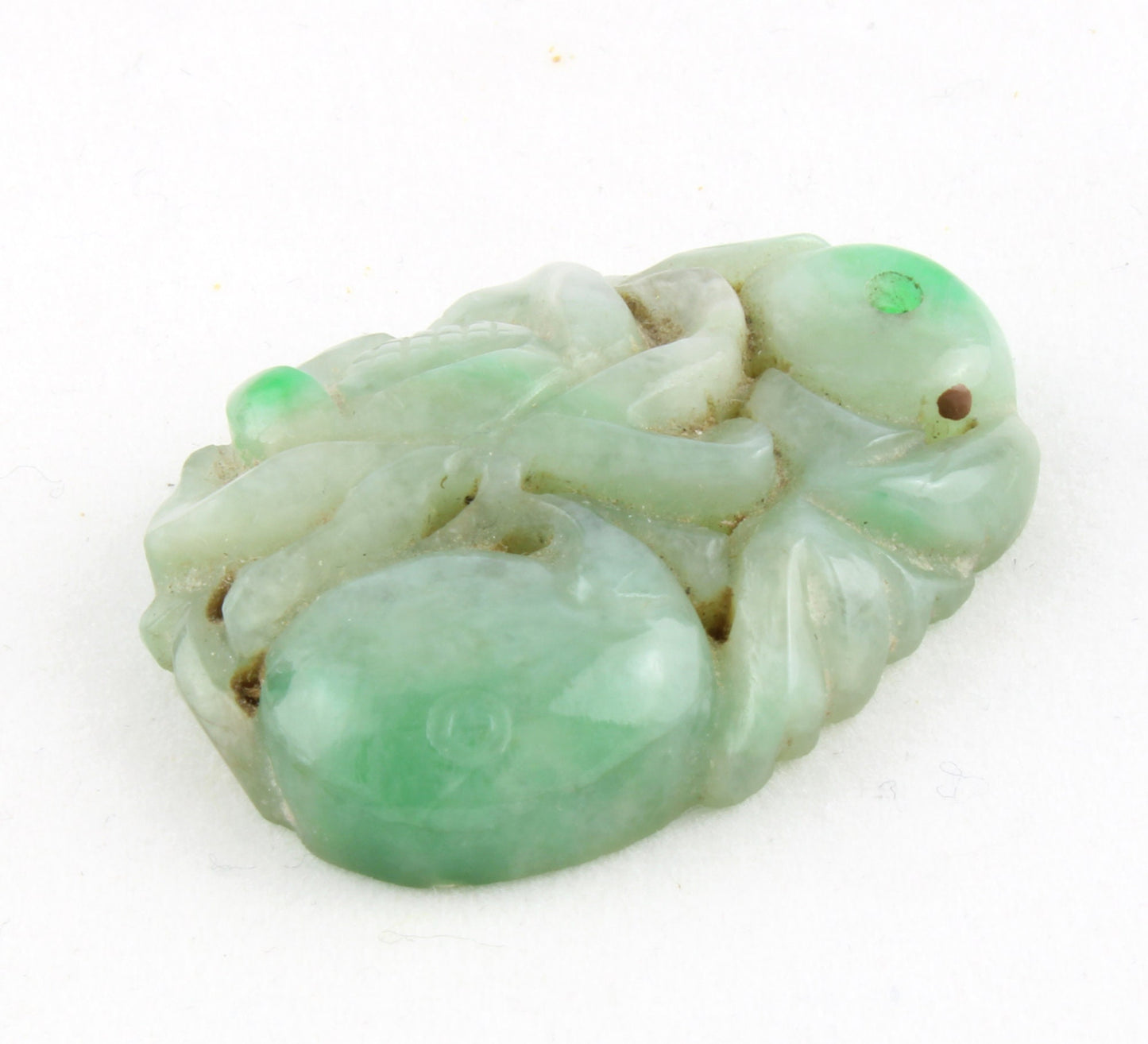 Antique Chinese Carved Green Jade Pendant