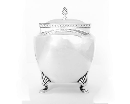 Sterling Silver Tea Caddy - Antique George V (1911)