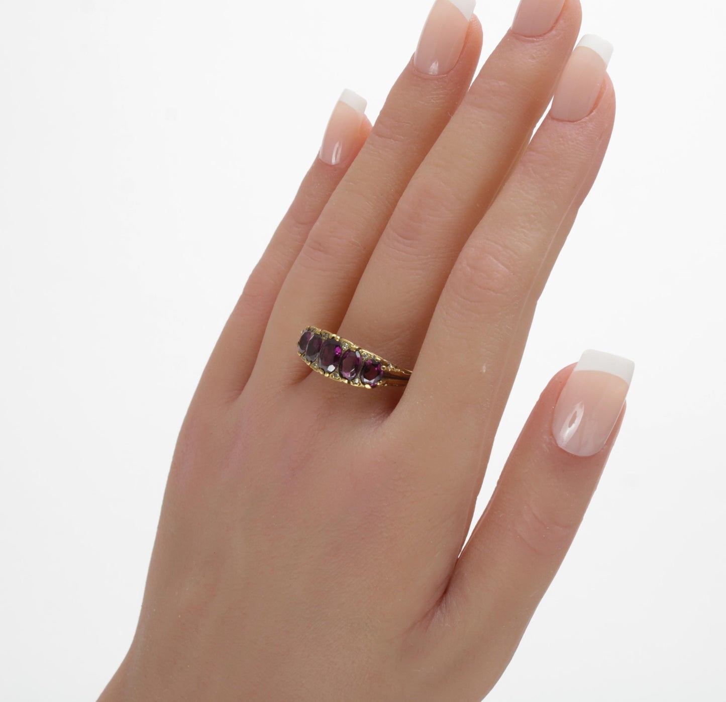 Vintage Amethyst Diamond Ring in 9k Gold