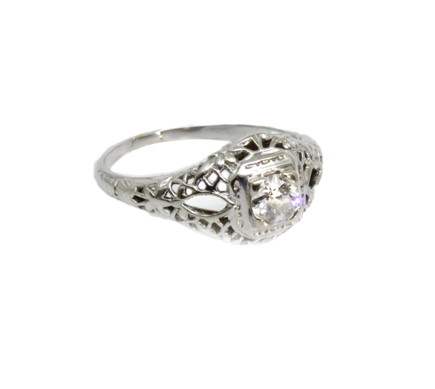 Vintage Art Deco Diamond Solitaire Engagement Ring c1920s